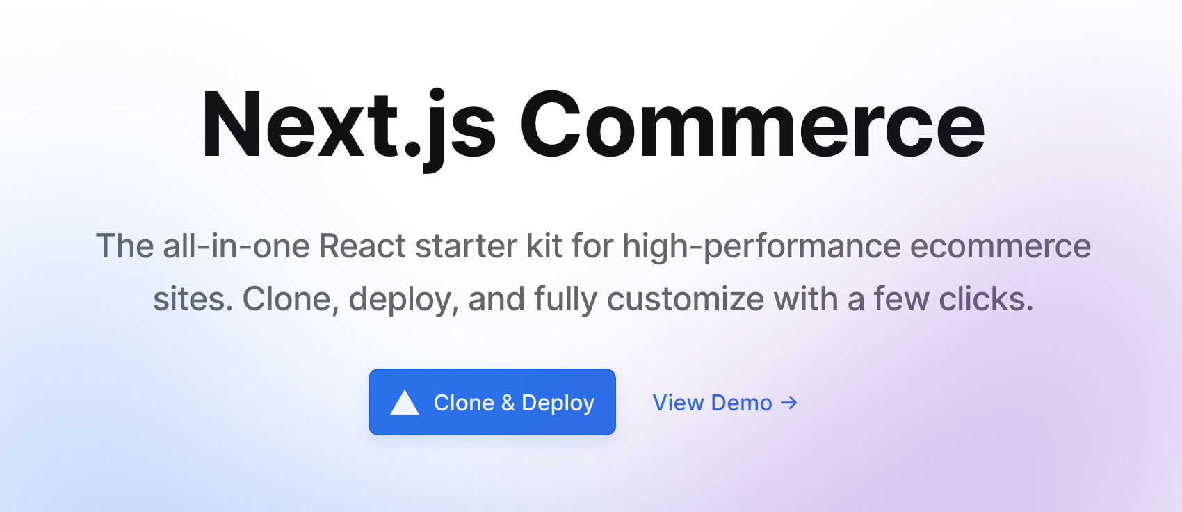 Clone and deploy Next.js Commerce