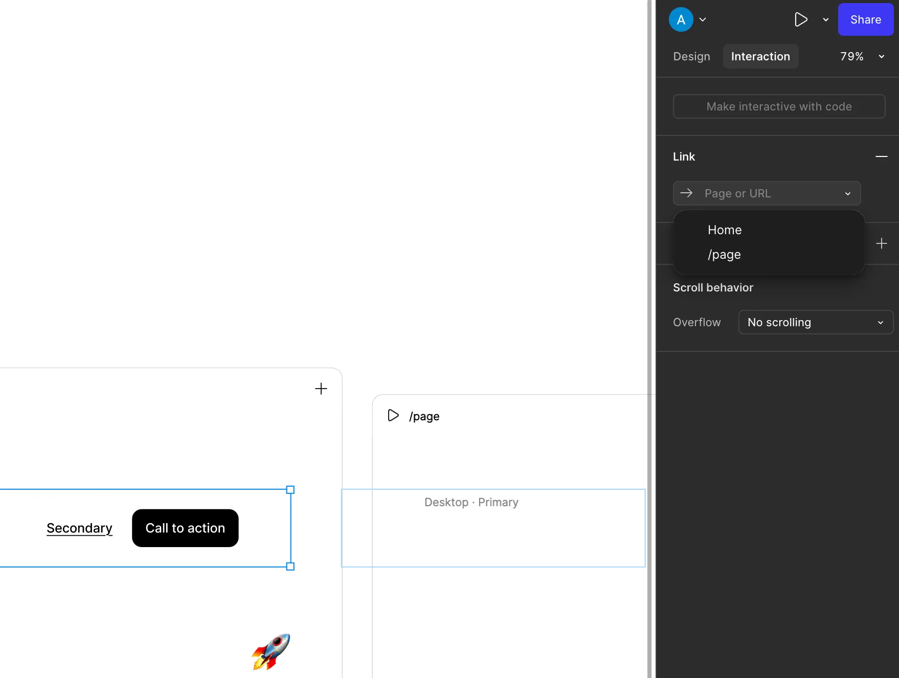 How to navigate to pages in Figma Sites