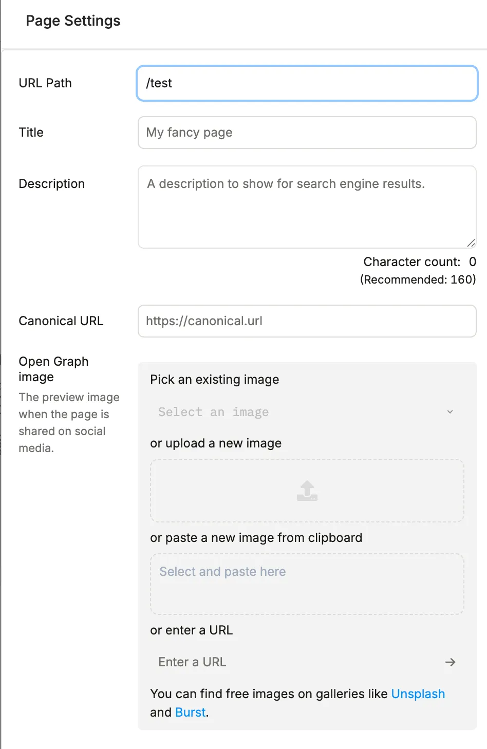 Plasmic SEO settings