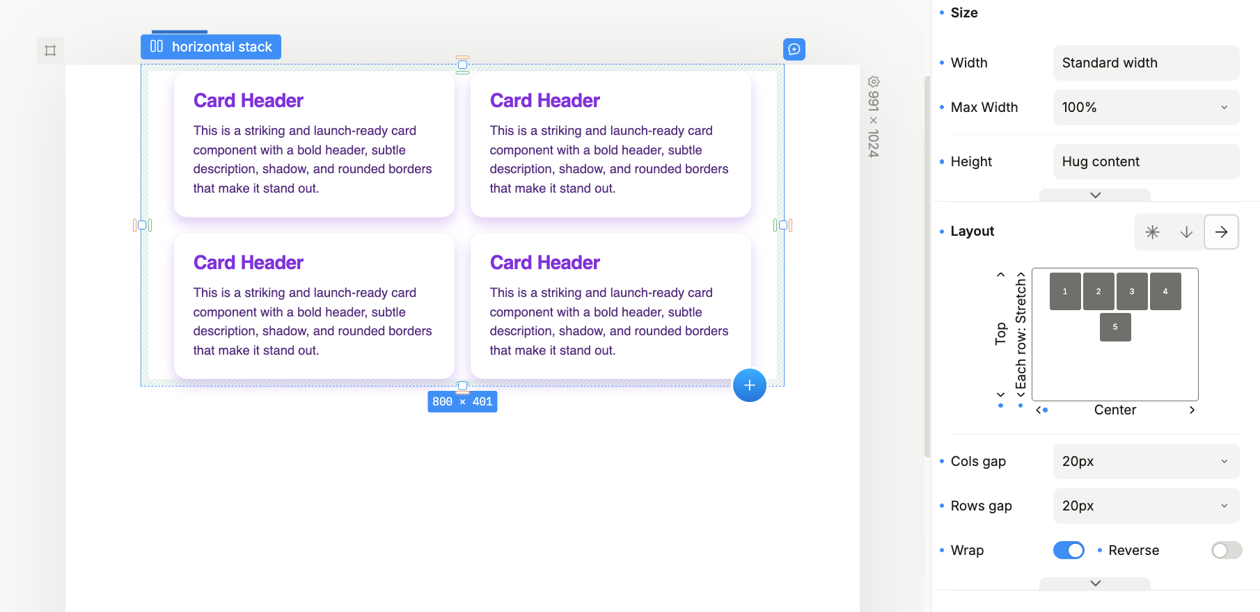 Adjust spacing, wrapping, and alignment visually