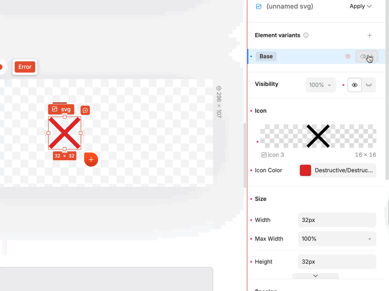 Error variant animation