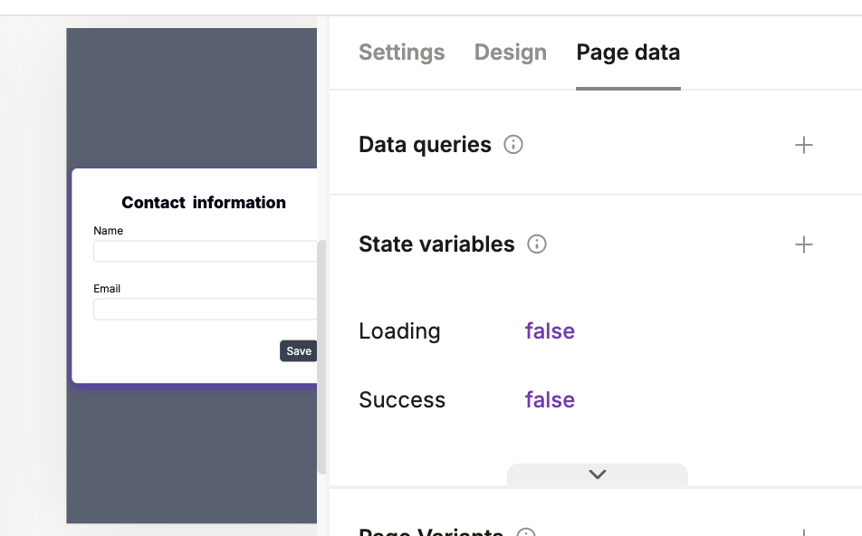 State variables setup