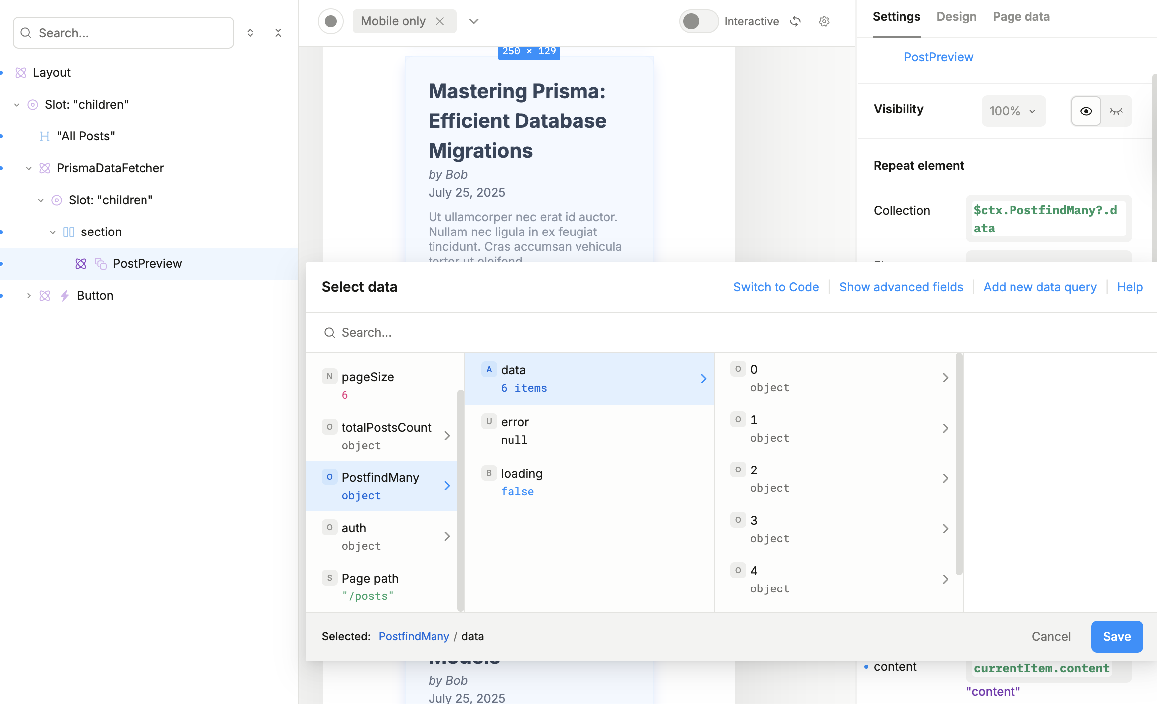 Data fetching component